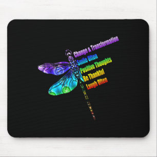 Womens Motivational Insration Gift Dragonfly Mouse Pad