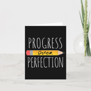 Womens Motivational Progress Over Perfection Back  Card