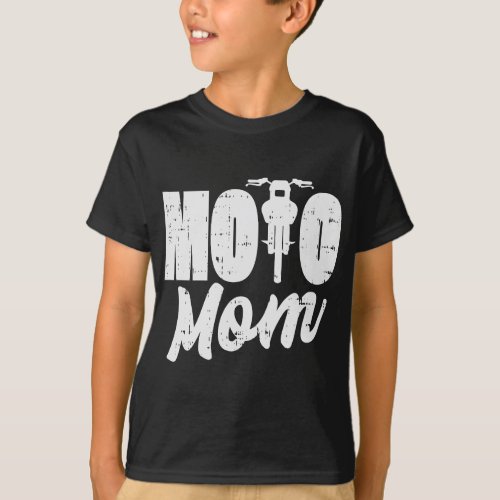 Womens Moto Mom Motorcycle Motocross Dirt Bike Rac T_Shirt