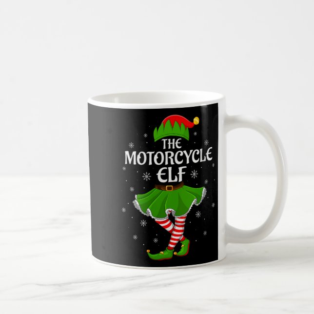 Womens Motorcycle Elf Christmas Family Girls Women Coffee Mug (Right)