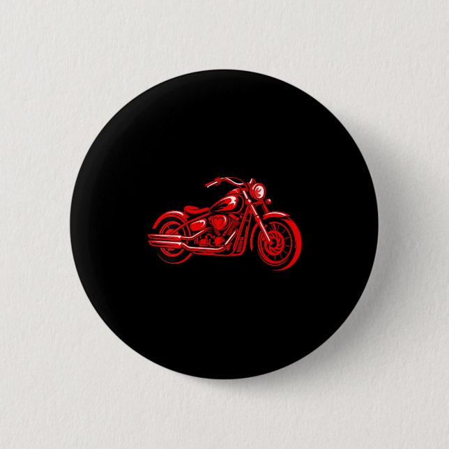 Women's Motorcycle Heart Biker Valentines Day Ride Button (Front)