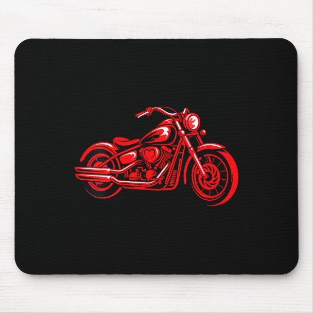 Women's Motorcycle Heart Biker Valentines Day Ride Mouse Pad (Front)
