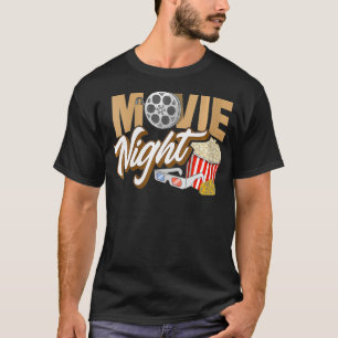 Womens Movie Night  Popcorn Movies Cinema Family V T-Shirt