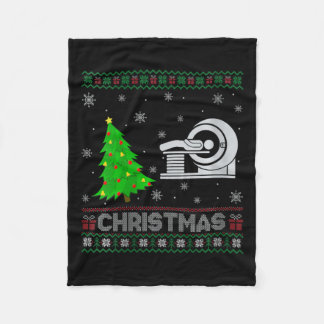 Womens Mri Tech Xmas Tree Lighting Ugly Christmas  Fleece Blanket