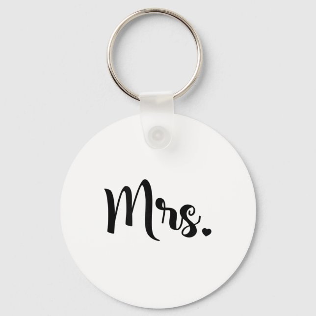 Womens Mrs. Engagement Wedding Bridal Shower Bride Keychain (Front)