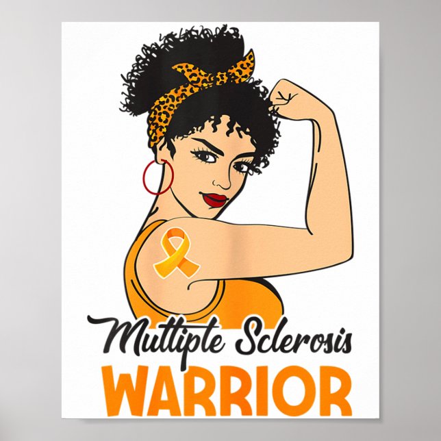 Womens Multiple Sclerosis Awareness Ms Warrior Ora Poster (Front)