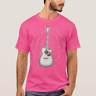 Womens Music Notes Acoustic Guitar For Guitarist T-Shirt