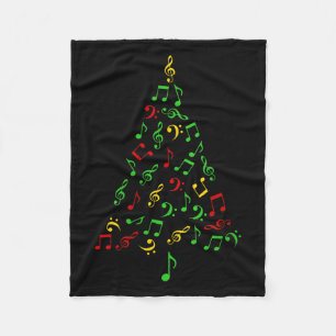 Womens Music Notes Christmas Tree Pajamas Music Lo Fleece Blanket