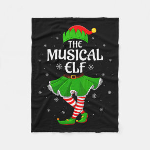 Womens Musical Elf Christmas Family Girls Women El Fleece Blanket