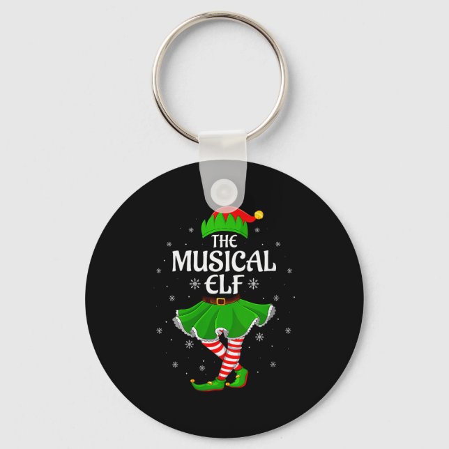 Womens Musical Elf Christmas Family Girls Women El Keychain (Front)