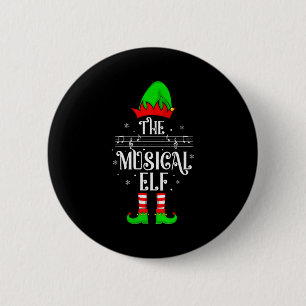 Womens Musical Elf Xmas Christmas Matching Family Button