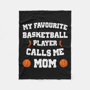 Womens my favorite basketball player calls me mom fleece blanket