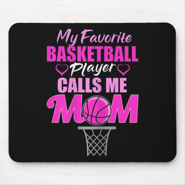 Womens My Favorite Basketball Player Calls Me Mom Mouse Pad (Front)