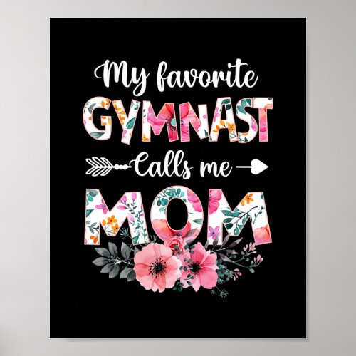 Womens My Favorite Gymnast Calls Me Mom Gymnastic Poster