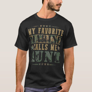 Womens My Favorite Marine Calls Me Aunt  Veteran D T-Shirt