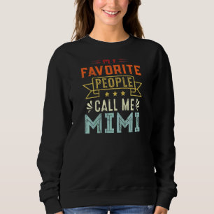 Womens My Favorite People Call Me Mimi Retro Moth Sweatshirt