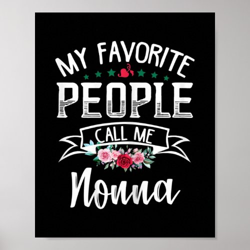 Womens My Favorite People Call Me Nonna Flower Poster