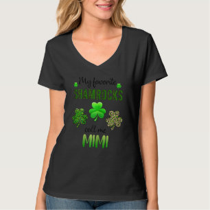 Womens My Favorite Shamrocks Call Me Mimi St Patri T-Shirt