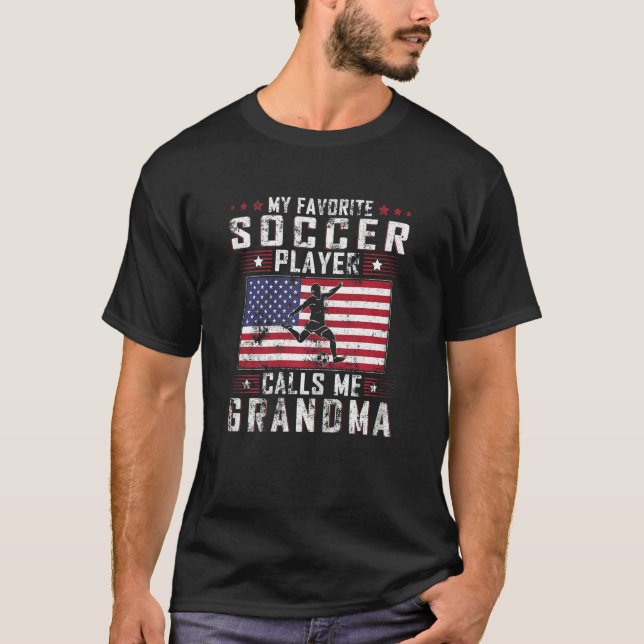 Womens My Favorite Soccer Player Calls Me Grandma  T-Shirt (Front)