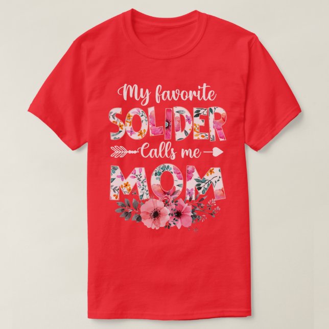 Womens My Favorite Solider Calls Me Mom  Armi Mom  T-Shirt (Design Front)