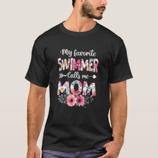 Womens My Favorite Swimmer Calls Me Mom Baseball M T-Shirt