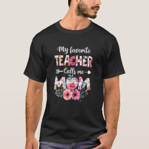 Womens My Favorite Teacher Calls Me Mom Baseball M T-Shirt