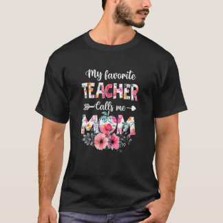 Womens My Favorite Teacher Calls Me Mom Baseball M T-Shirt