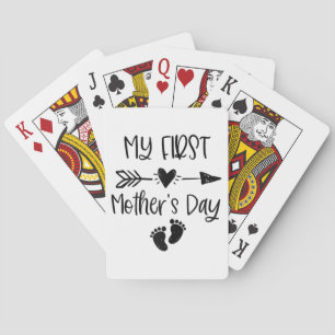 Womens My First Mother's Day For New Mom Pregnancy Poker Cards