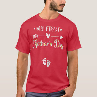 Womens My First Mother's Day Pregnancy Announcemen T-Shirt