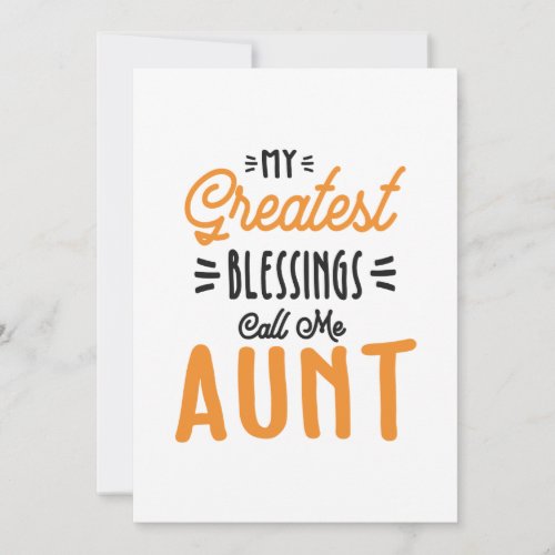 Womens My Greatest Blessings Call Me Aunt Thank You Card