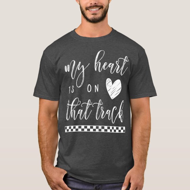 Womens My Heart Is On That Track  Motocross BMX T-Shirt (Front)