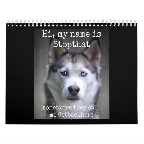 Womens My Name Is Stopthat Funny Hyper Siberian Calendar