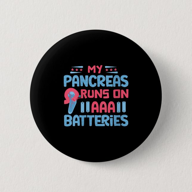 Womens My Pancreas Runs On Aaa Batteries V-neck  Button (Front)