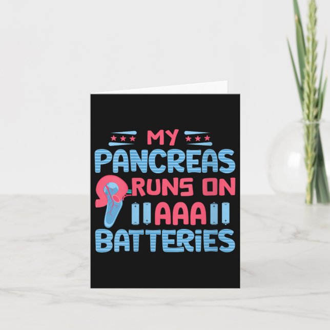 Womens My Pancreas Runs On Aaa Batteries V-neck  Card (Front)