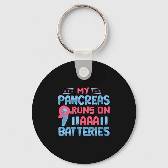 Womens My Pancreas Runs On Aaa Batteries V-neck  Keychain (Front)