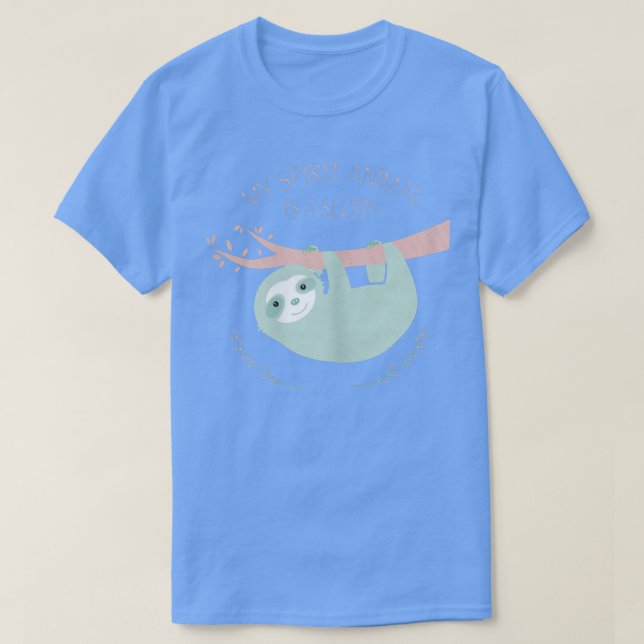 Womens My Spirit Animal Is A Sloth Cute Pastel Col T-Shirt (Design Front)