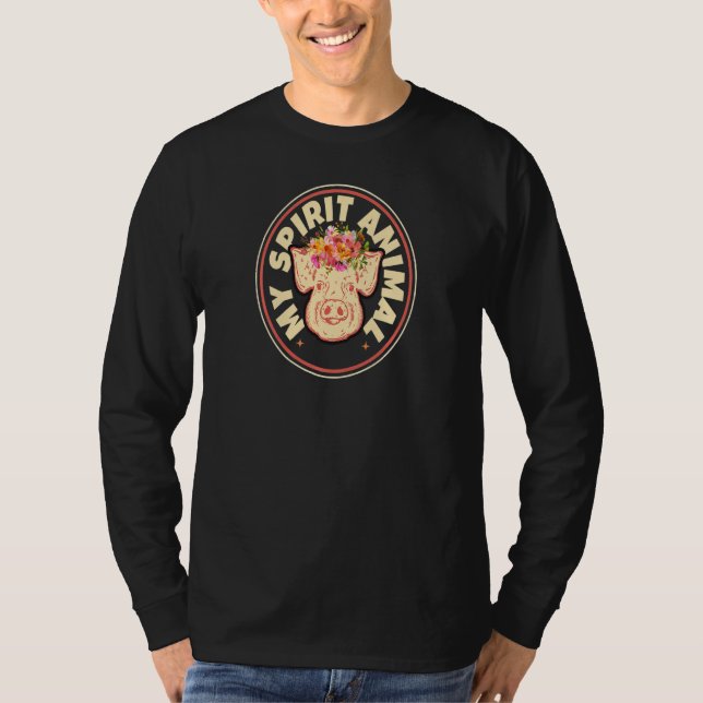 Womens My Spirit Animal Pig Animal Farmer Cute Flo T-Shirt (Front)