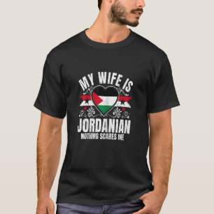 Womens My Wife Is Jordanian Pride Flag Heritage Ro T-Shirt