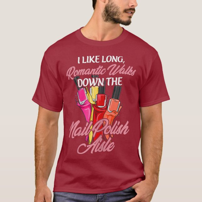 Womens Nail Polish Design for a Nail Artist T-Shirt (Front)