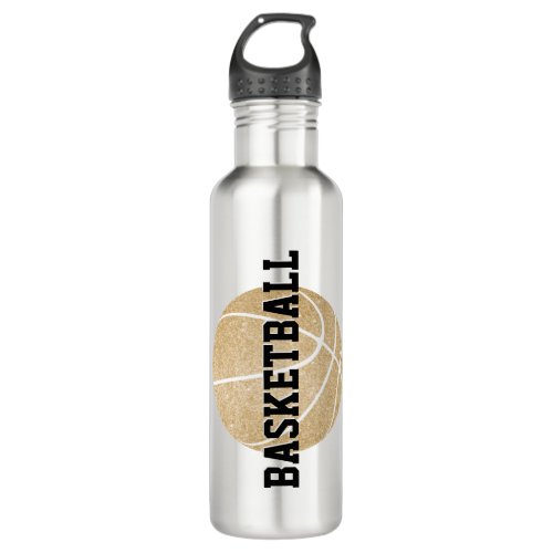 womens name jersey number custom gold basketball stainless steel water bottle