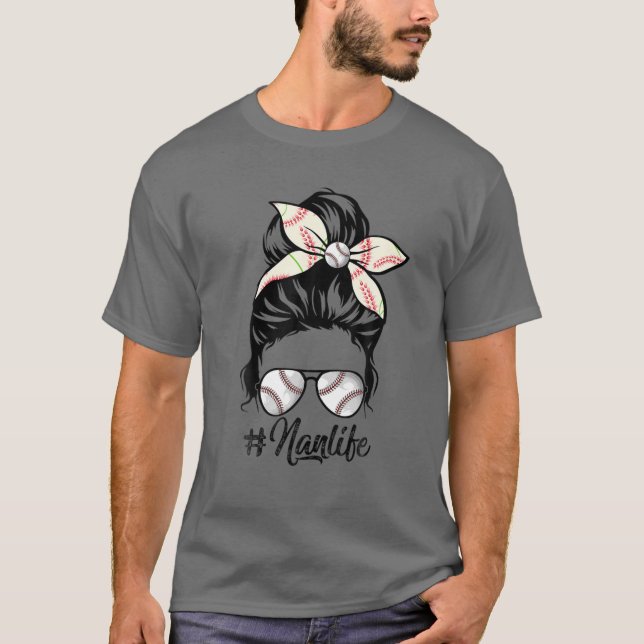 Womens Nan Life Softball Baseball Mother's Day Mes T-Shirt (Front)