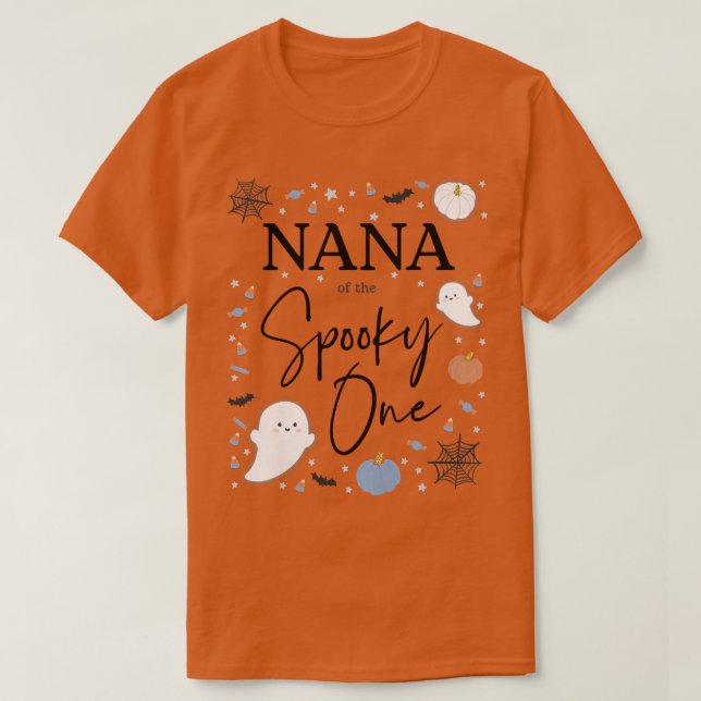 Womens Nana of the Spooky One First Birthday Blue  T-Shirt (Design Front)