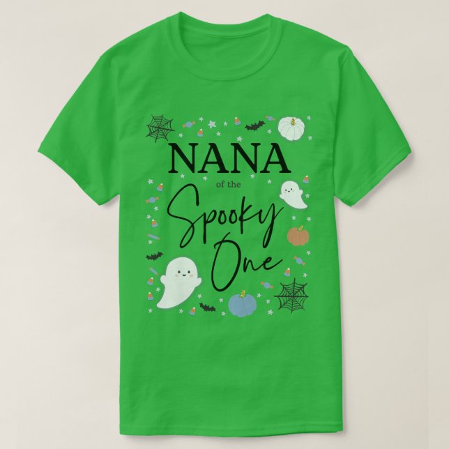Womens Nana of the Spooky One First Birthday Blue  T-Shirt (Design Front)