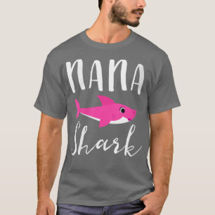 Womens Nana Shark Grandma Grandmother Pink Shark G T-Shirt