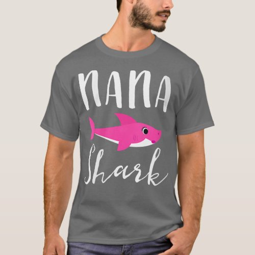 Womens Nana Shark Grandma Grandmother Pink Shark G T_Shirt
