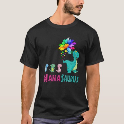 Womens Nanasaurus Dinosaur Nana Saurus Family Flow T_Shirt