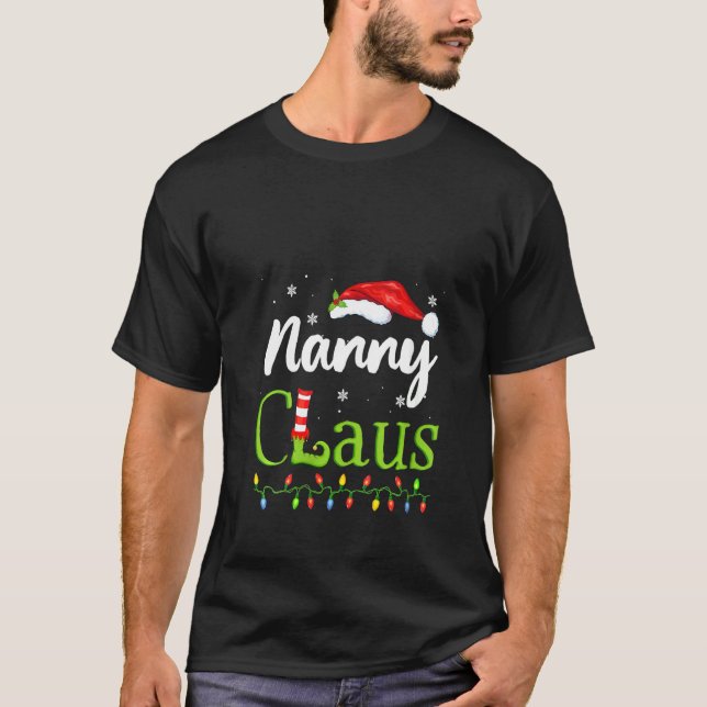 Womens Nanny Claus Funny Grandma Santa Pajamas Chr T-Shirt (Front)