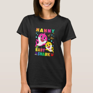 Womens Nanny Of The Birthday Baby Nanny Shark Fami T-Shirt