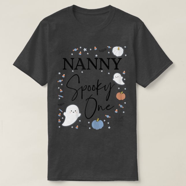 Womens Nanny of the Spooky One First Birthday Boy  T-Shirt (Design Front)