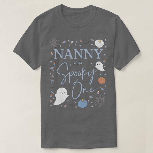 Womens Nanny of the Spooky One First Birthday Boy  T-Shirt (Design Front)